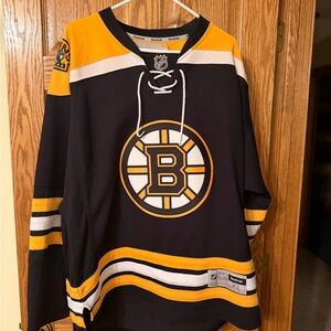Boston Bruins Reebok Black and Yellow Hockey Jersey